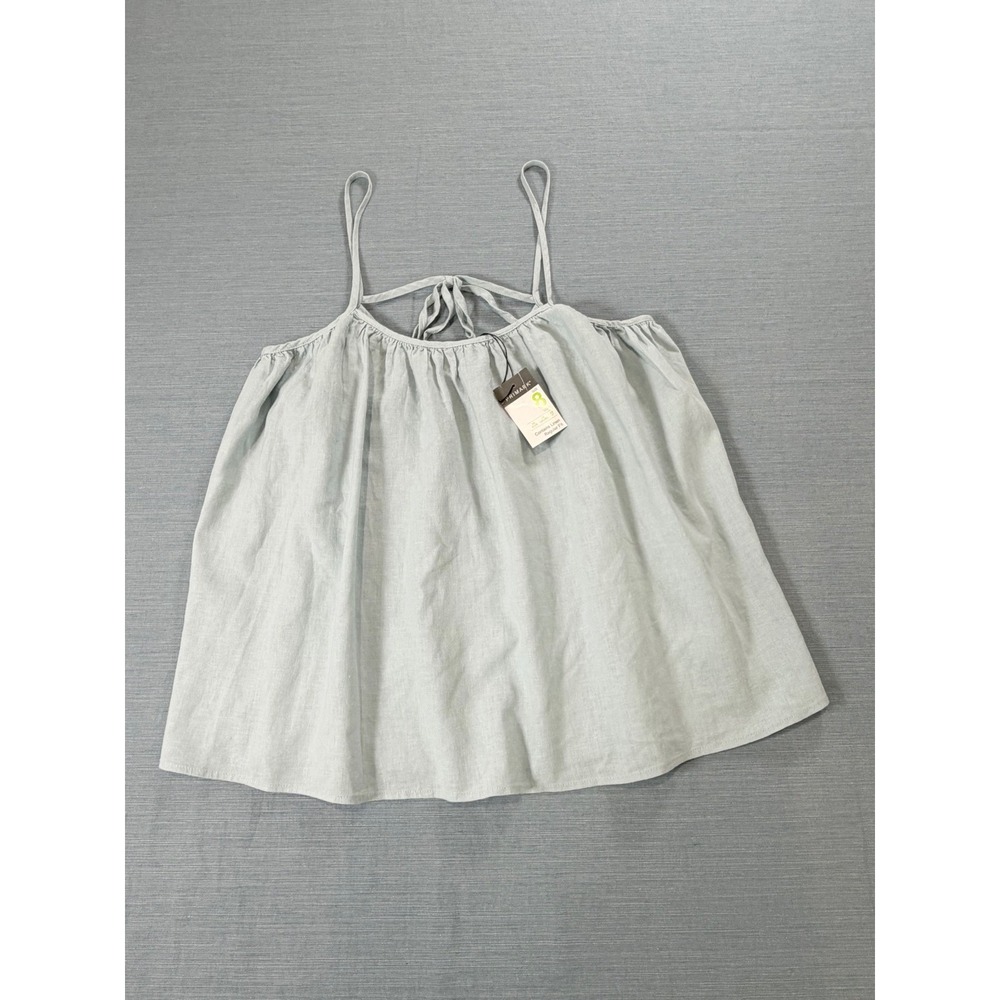Primark Linen Blend Tie Back Camisole Top Sage Green Women Size 8 NWT